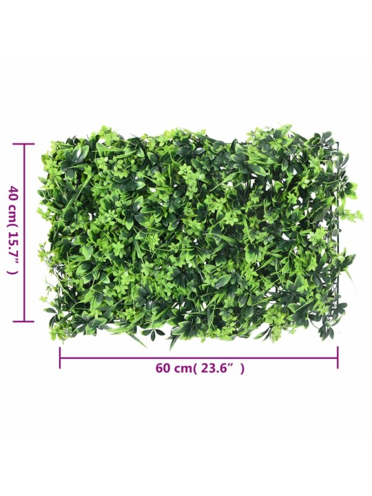  Umělý listnatý plot 6 ks zelený 40 x 60 cm