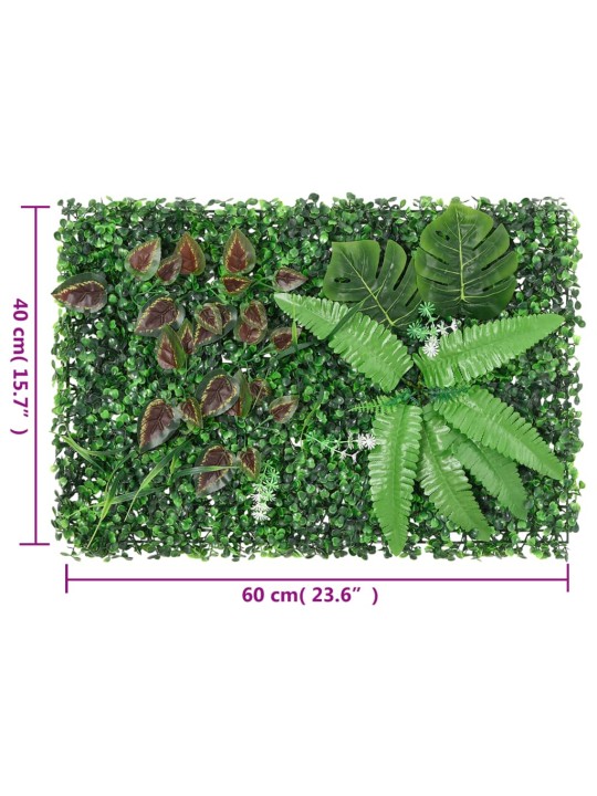  umělý plot s rostlinami 6 ks zelený 40 x 60 cm