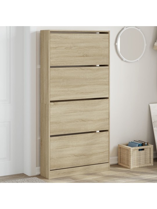 Botník se 4 výklopnými zásuvkami dub sonoma 80 x 21 x 163,5 cm