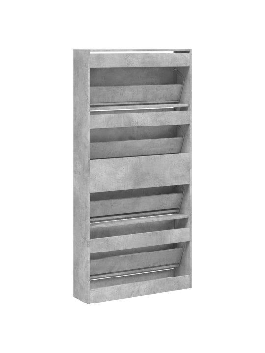 Botník se 4 výklopnými zásuvkami betonově šedý 80x21x163,5 cm