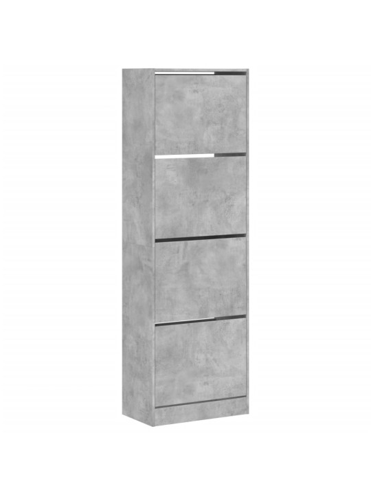 Botník se 4 výklopnými zásuvkami betonově šedý 60x34x187,5 cm