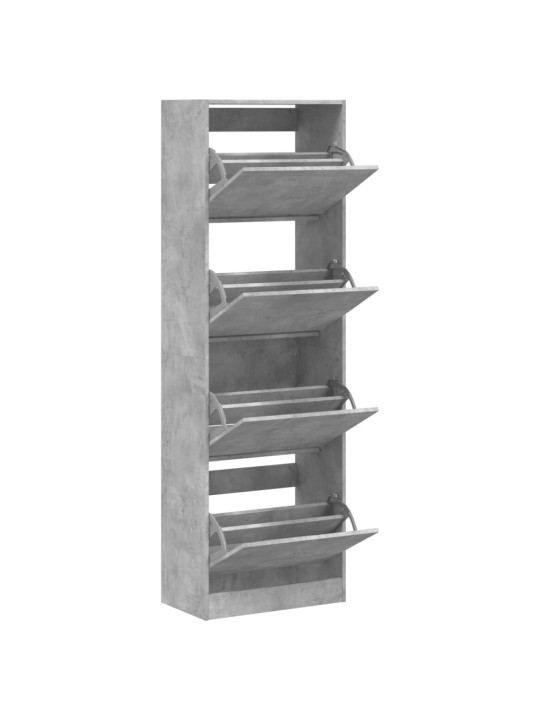 Botník se 4 výklopnými zásuvkami betonově šedý 60x34x187,5 cm