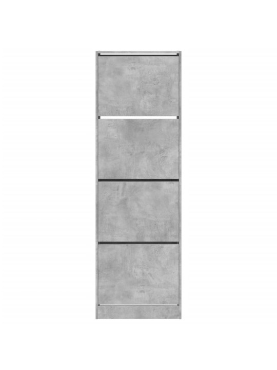 Botník se 4 výklopnými zásuvkami betonově šedý 60x34x187,5 cm