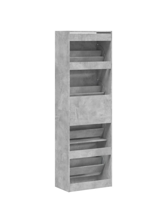 Botník se 4 výklopnými zásuvkami betonově šedý 60x34x187,5 cm