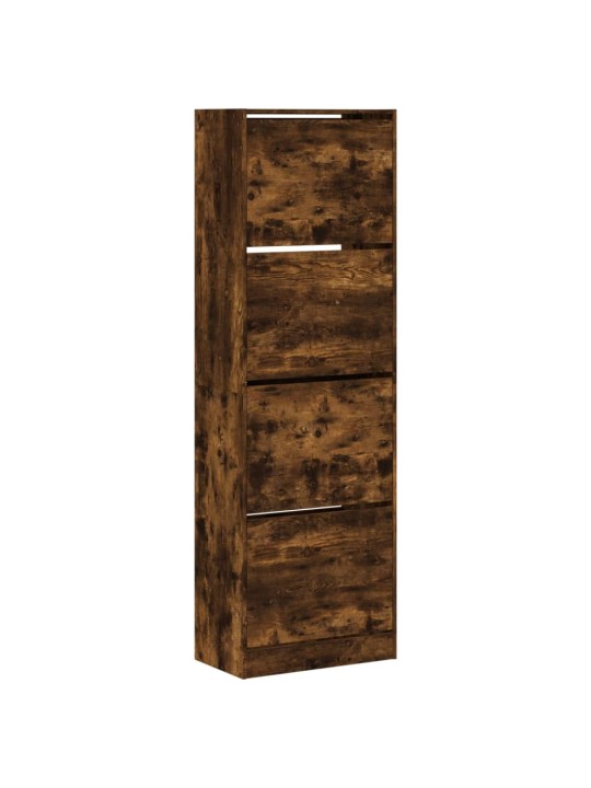 Botník se 4 výklopnými zásuvkami kouřový dub 60 x 34 x 187,5 cm