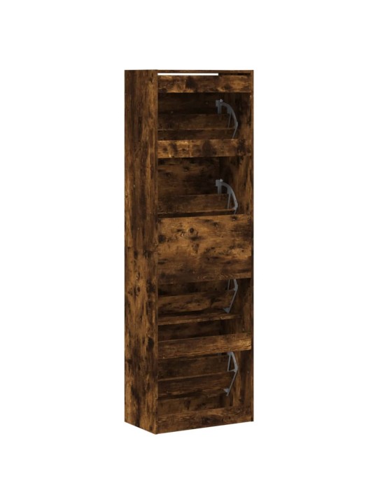 Botník se 4 výklopnými zásuvkami kouřový dub 60 x 34 x 187,5 cm