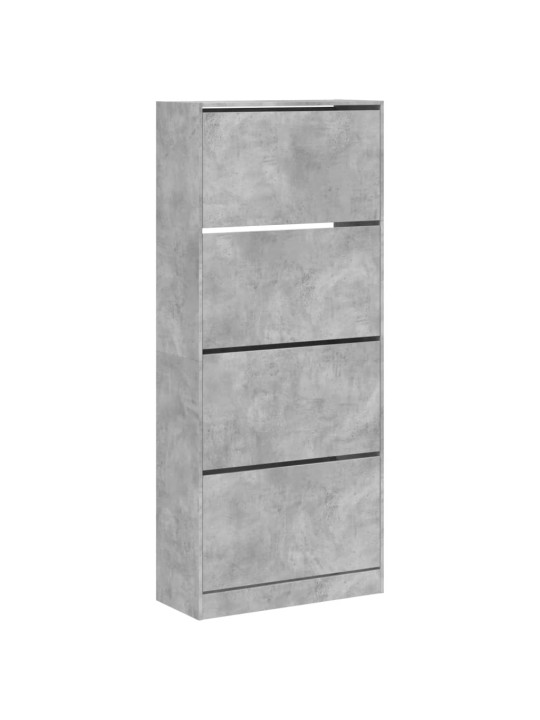 Botník se 4 výklopnými zásuvkami betonově šedý 80x34x187,5 cm