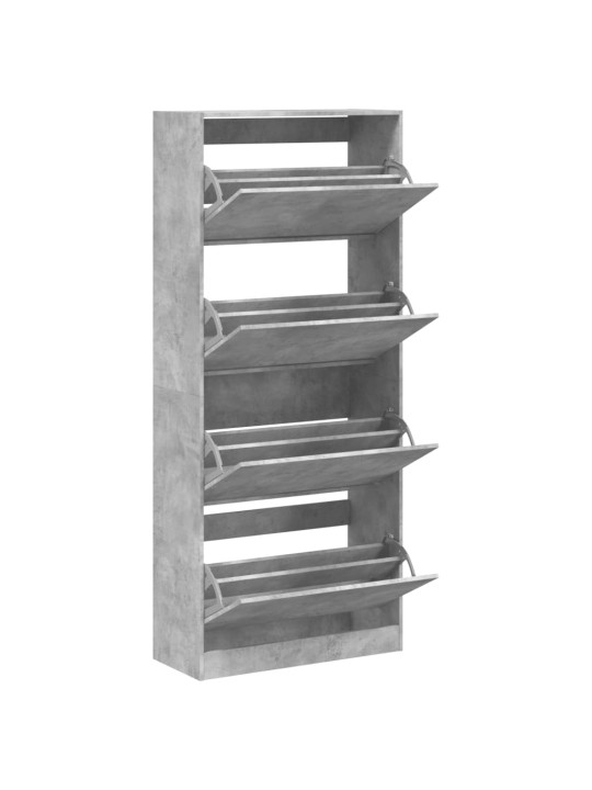 Botník se 4 výklopnými zásuvkami betonově šedý 80x34x187,5 cm