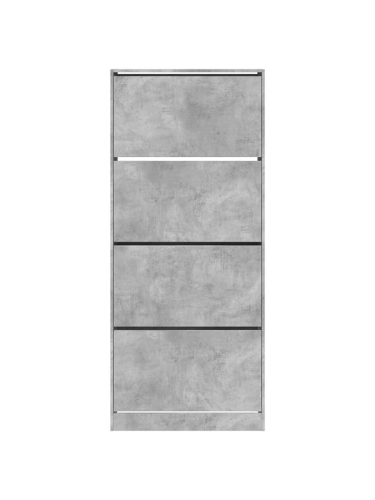 Botník se 4 výklopnými zásuvkami betonově šedý 80x34x187,5 cm