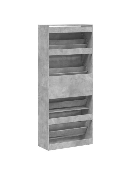 Botník se 4 výklopnými zásuvkami betonově šedý 80x34x187,5 cm