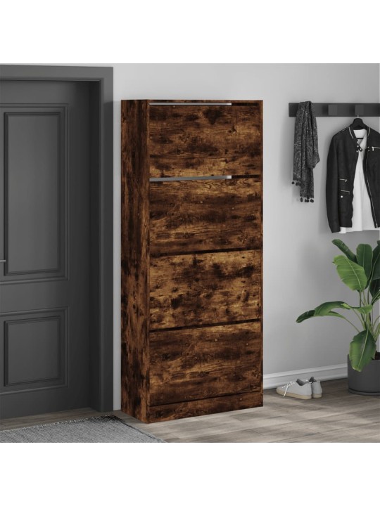 Botník se 4 výklopnými zásuvkami kouřový dub 80 x 34 x 187,5 cm