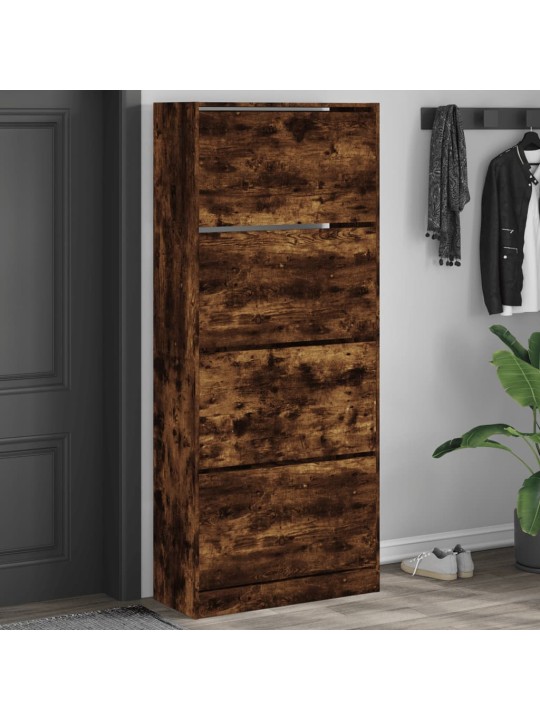 Botník se 4 výklopnými zásuvkami kouřový dub 80 x 34 x 187,5 cm