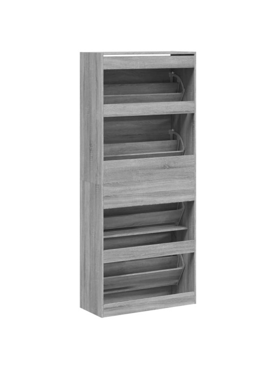 Botník se 4 výklopnými zásuvkami šedý sonoma 80 x 34 x 187,5 cm