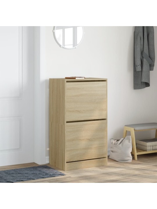Botník se 2 výklopnými zásuvkami dub sonoma 60 x 42 x 108 cm