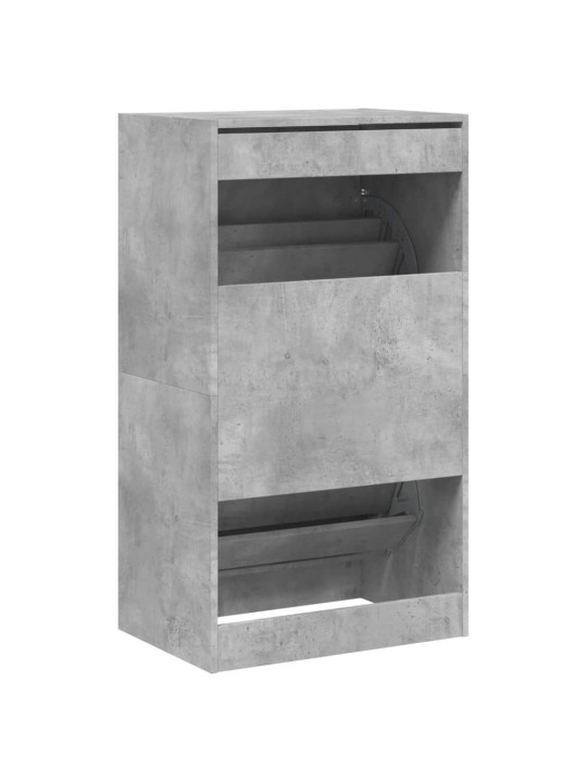 Botník se 2 výklopnými zásuvkami betonově šedý 60 x 42 x 108 cm