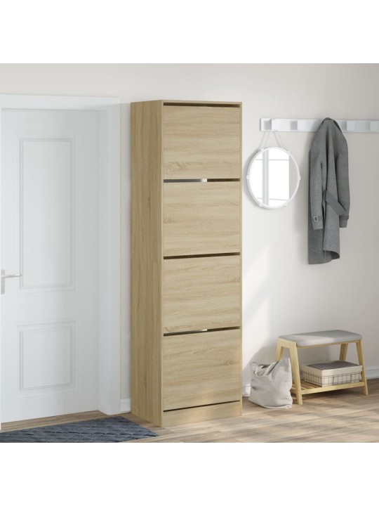 Botník se 4 výklopnými zásuvkami dub sonoma 60 x 42 x 204 cm