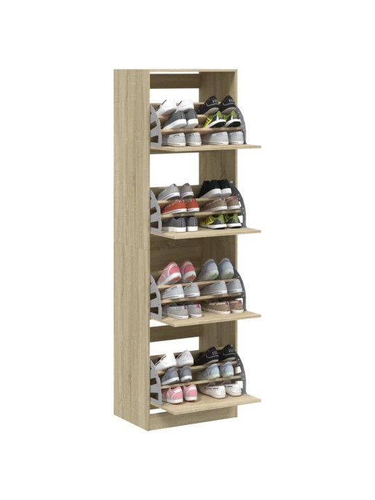 Botník se 4 výklopnými zásuvkami dub sonoma 60 x 42 x 204 cm