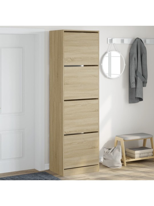 Botník se 4 výklopnými zásuvkami dub sonoma 60 x 42 x 204 cm