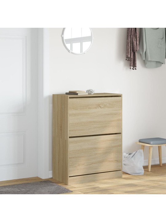 Botník se 2 výklopnými zásuvkami dub sonoma 80 x 42 x 108 cm