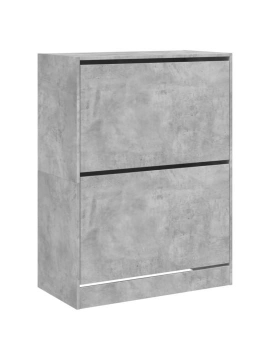 Botník se 2 výklopnými zásuvkami betonově šedý 80 x 42 x 108 cm
