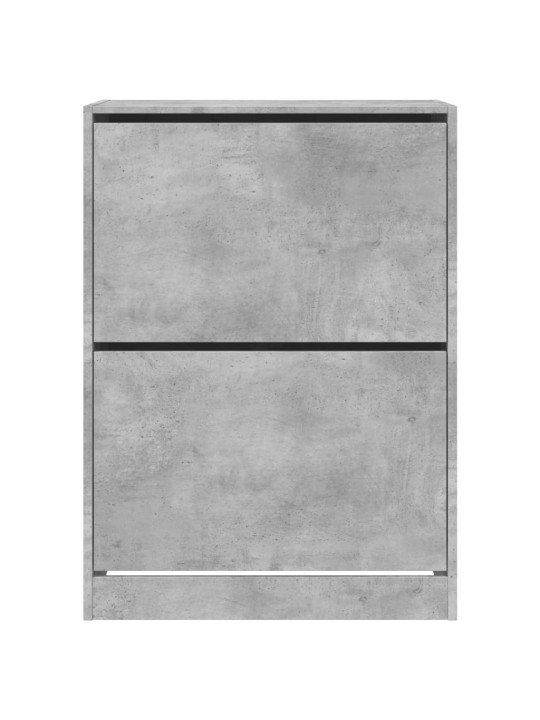 Botník se 2 výklopnými zásuvkami betonově šedý 80 x 42 x 108 cm