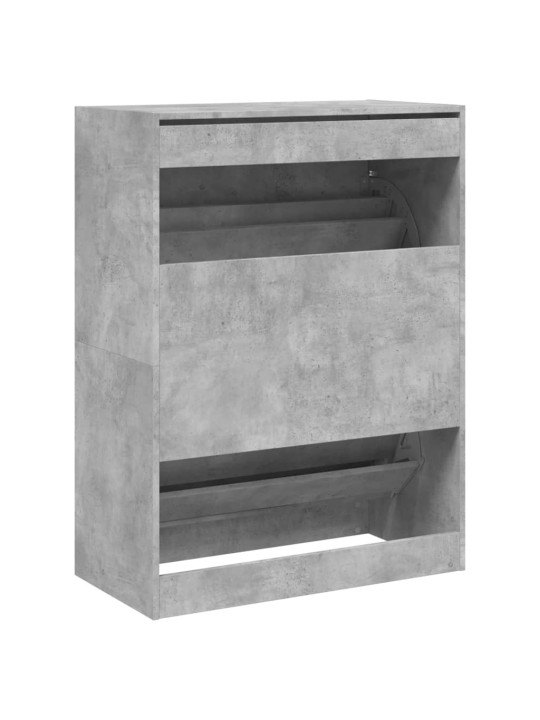Botník se 2 výklopnými zásuvkami betonově šedý 80 x 42 x 108 cm