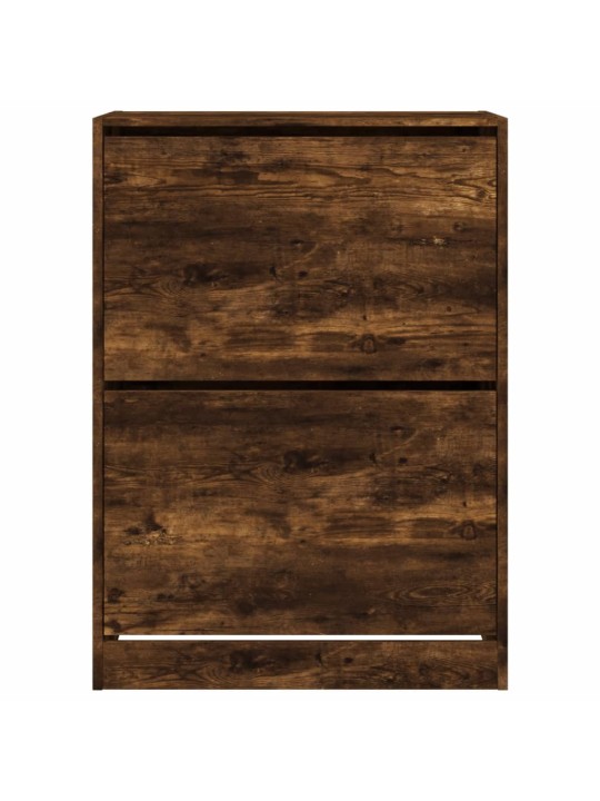 Botník se 2 výklopnými zásuvkami kouřový dub 80 x 42 x 108 cm