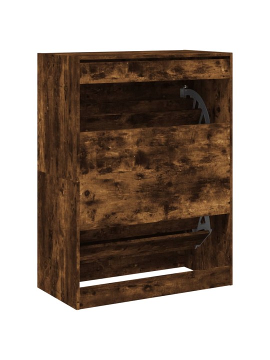 Botník se 2 výklopnými zásuvkami kouřový dub 80 x 42 x 108 cm