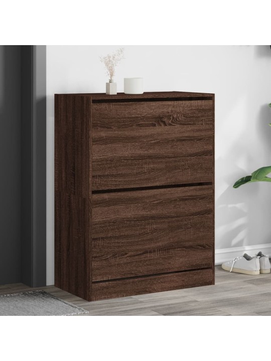 Botník se 2 výklopnými zásuvkami hnědý dub 80 x 42 x 108 cm