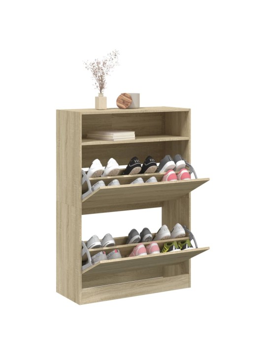 Botník se 2 výklopnými zásuvkami dub sonoma 80 x 34 x 116 cm
