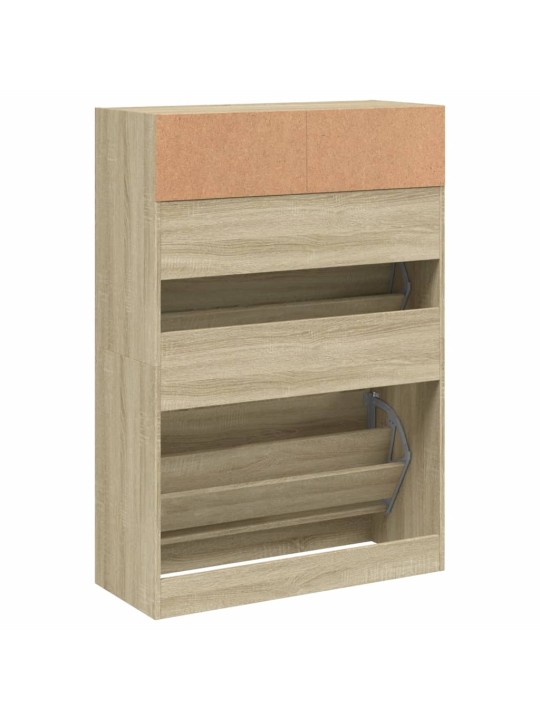 Botník se 2 výklopnými zásuvkami dub sonoma 80 x 34 x 116 cm