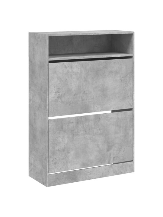 Botník se 2 výklopnými zásuvkami betonově šedý 80 x 34 x 116 cm