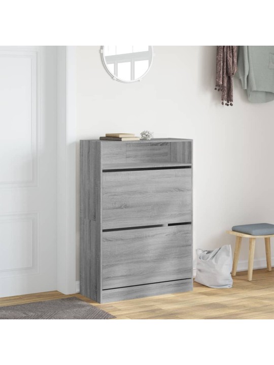Botník se 2 výklopnými zásuvkami šedý sonoma 80 x 34 x 116 cm