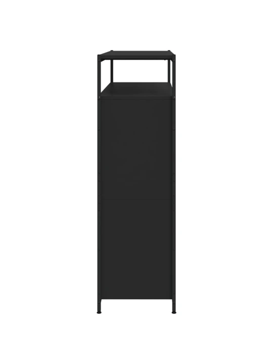 Botník se 4 výklopnými zásuvkami černý 100 x 34 x 112 cm