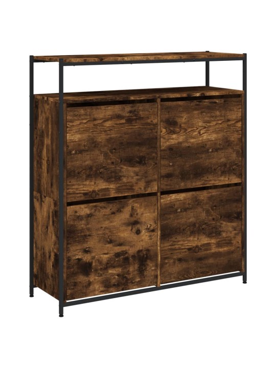 Botník se 4 výklopnými zásuvkami kouřový dub 100 x 34 x 112 cm