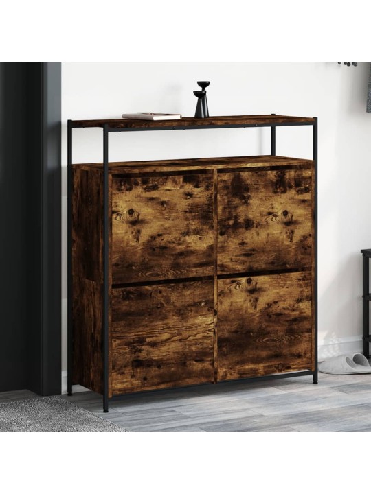 Botník se 4 výklopnými zásuvkami kouřový dub 100 x 34 x 112 cm