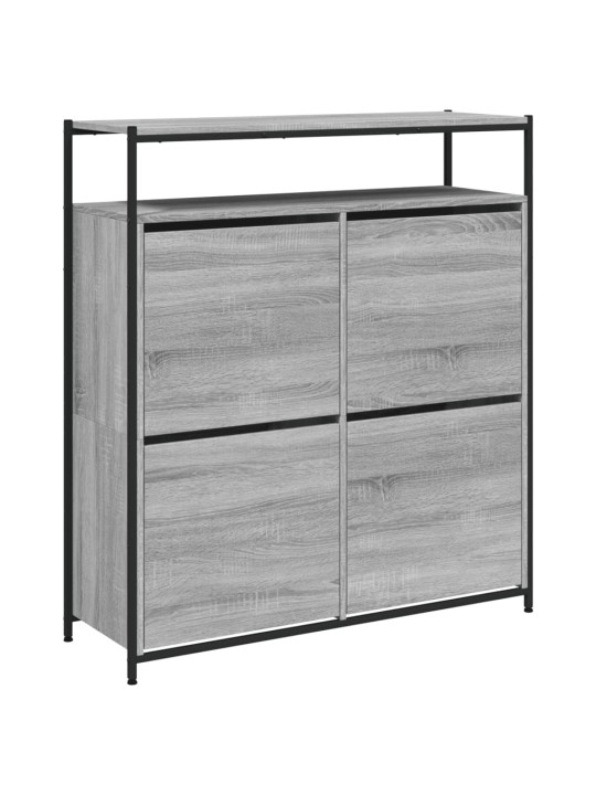 Botník se 4 výklopnými zásuvkami šedý sonoma 100 x 34 x 112 cm