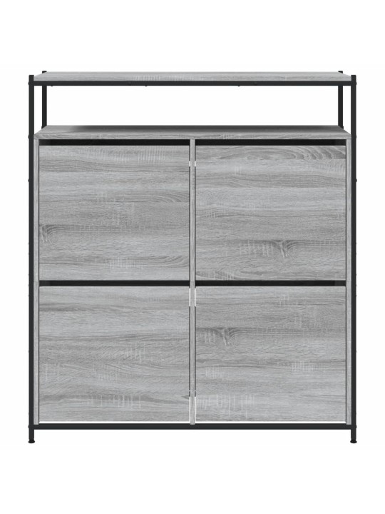Botník se 4 výklopnými zásuvkami šedý sonoma 100 x 34 x 112 cm