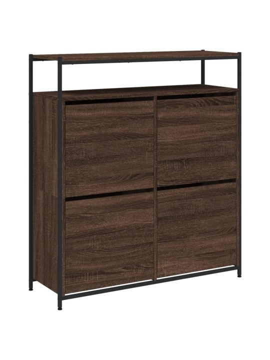 Botník se 4 výklopnými zásuvkami hnědý dub 100 x 34 x 112 cm