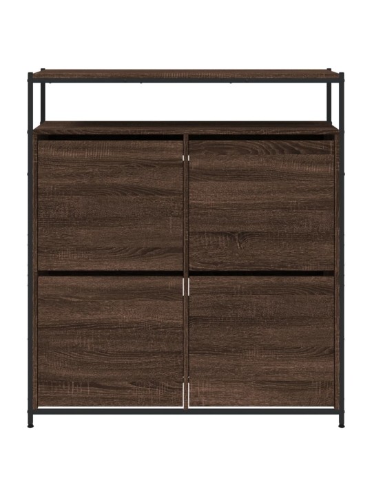 Botník se 4 výklopnými zásuvkami hnědý dub 100 x 34 x 112 cm
