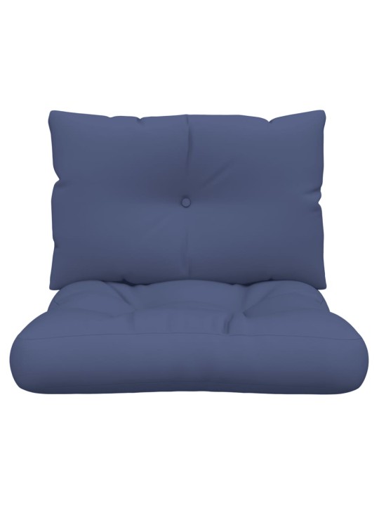 Sada podušek na palety námořnicky modrá 60 x 38 x 13 cm textil