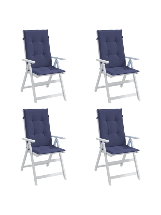 Podušky na židli s vysokým opěradlem 4ks námořnická modř textil