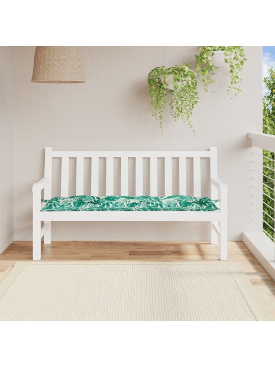 Poduška na zahradní lavici vzor listů 150x50x7 cm látka oxford