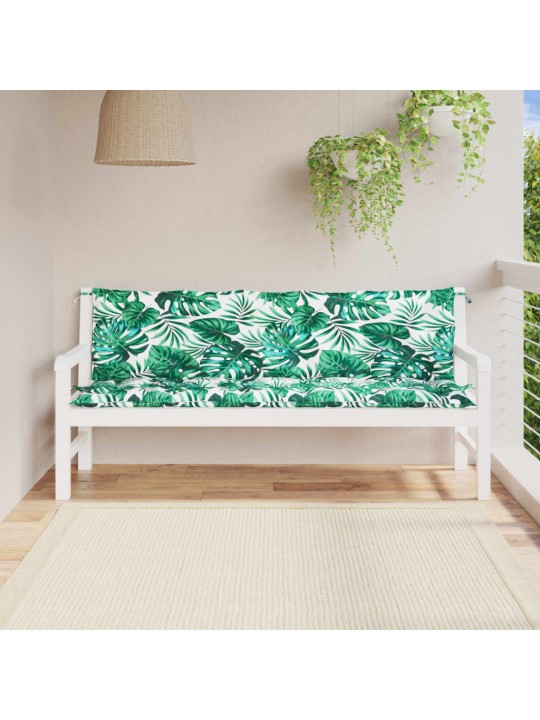 Podušky na zahradní lavici 2 ks vzor listů 180x50x7 cm oxford