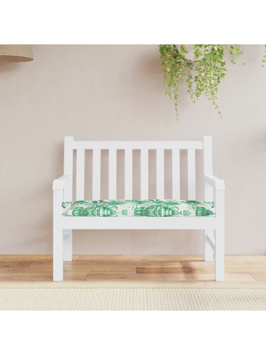 Poduška na zahradní lavici vzor listů 110x50x7 cm látka oxford