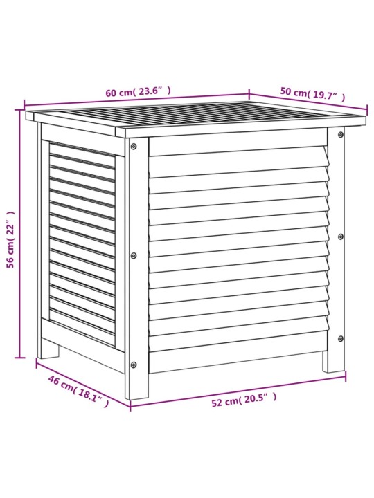 Zahradní úložný box s lamelami 60 x 50 x 56 cm masivní akácie