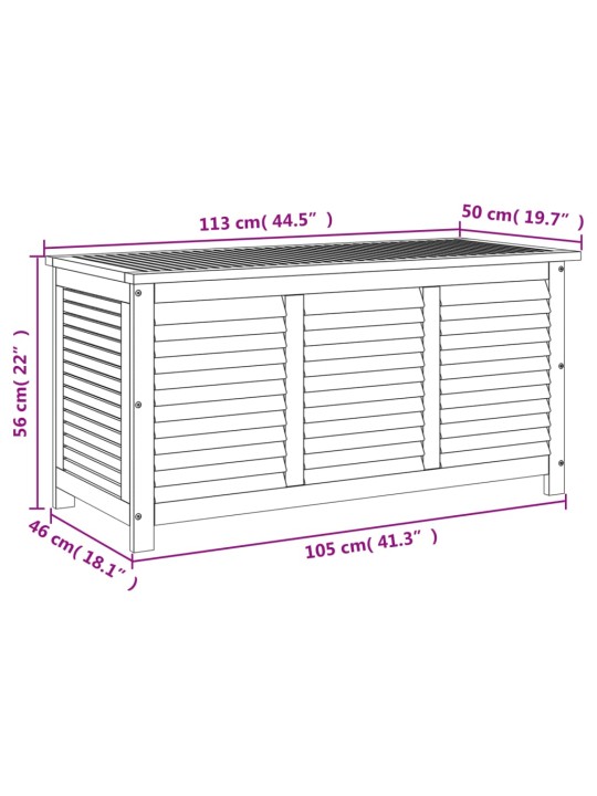 Zahradní úložný box s lamelami 113 x 50 x 56 cm masivní akácie