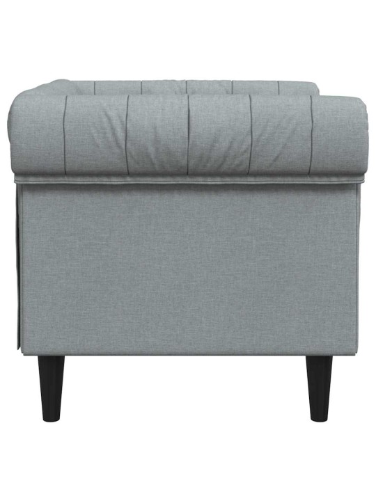 Křeslo chesterfield světle šedé textil