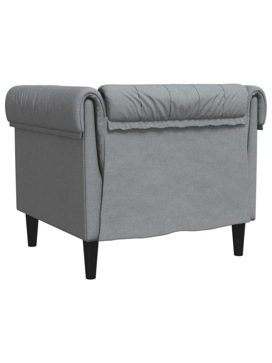 Křeslo chesterfield světle šedé textil