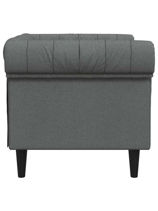 Křeslo chesterfield tmavě šedé textil